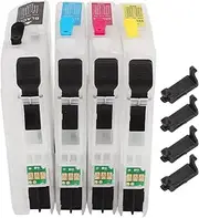 Ink Cartridge Set,Durable PP Material Refillable 4 Colors Inkjet Printer Ink Box with Permanent Chip Compatible for MFC Printer(LC133)
