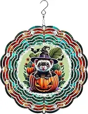 Outdoor Art Hanging Wind Spinner 3D Stainless Steel Metal Geometric Kinetic Spinners 10 inch Wind Sculptures for Home Wall Garden Yard Art Halloween Decorations (Pattern-42)
