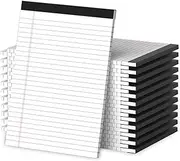 PINJINGPRO 24 Pack White Note Pads 8.5x11, Wide Ruled Legal Pads 8.5 x 11 Writing Pad, Micro Perforated Notepad 8.5'' x 11'' Lined Paper Pads, Thickness Paper with Strong Cardboard, 30 Sheets per Pad