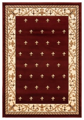 2x7 United Weavers Red Bordered Dotted Runner 2050 11634 - Aprx 2' 7" x 7' 4"