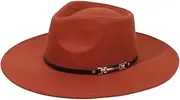 [Generic] Women Flat Brimmed Woolen Hat Men Jazz Felt Hat