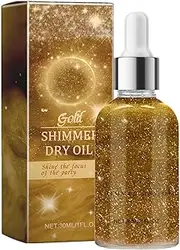 Body Shimmer Oil – Lightweight Dry Makeup Boody Highlighter Oil | Hydrating bodyy glitterr for Radiant Glow | glitter face and bod-y with | Sparkling glitter lotion for Parties
