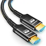 8K HDMI Cable, 40M High Speed Braided Cable with 48Gbps Capacity at 4K@120Hz, 8K@60Hz Video Resolution and HDR Support.