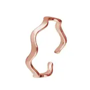 Rose Gold Plated Sterling Silver Wavy Band Toe Ring