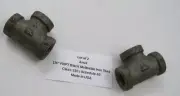 Lot of 2 ANVIL 1/4" NPT Black Malleable Iron Tees - Made in USA - Schedule 40