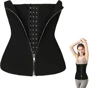 [Difistik] Waist Trainer, Womens Underbust Corset with Adjustable Hook, Steel Boned Inset Designed for Sport Body Shaper and Back Support, S Black, Black, One Size