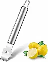 Lemon Zester Peeler, Professional Lemon Zester with Canelle Knife Stainless Steel Lemon Slice for Gin Cocktails, Lime Oranges, Kitchen Tool (Stainless Steel Handle, 6.5 Inch),Orange Peeler Tool