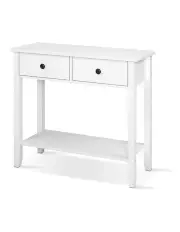 [Artiss] 2 Drawers Console Table 80cm in White