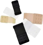 [Kioiner] Pack of 6 Bra Extenders, 2 Hooks Bra Extension, 3 Hooks Bra Extender, Elastic Bra Extender for Bra, Pregnancy Bra, Underwear, Women, Skin-Coloured, Black, White, Black + White + Skin Colour
