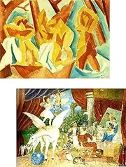 Decoratus� *Womans in a Forest* & *Theatre Curtain for Parade*- 2 Paintings by Pablo Picasso, Set of 2 Wall D�cor. Museum Grade Canvas, Art Print (Unframed). Size 14"x18" each.