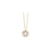 14K Yellow Gold Real Diamond Star Pendant with 18 Chain