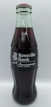 8 OZ COCA COLA ROSSVILLE BANK 30TH ANNIVERSARY BOTTLE