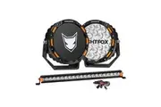 LIGHTFOX OSRAM 9" LED Driving Lights + 20" Single Row LED Light Bar + Wiring Kit