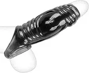 Soft Silicone Penis Sleeve Shaft Sleeve Extended Sleeve Delay Cock Rings Shaft Ring Ere ction Erotic for Men (A)
