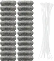 24 PCS Lint Traps, Stainless Steel Lint Catcher for Washing Machine, Pet Hair Re