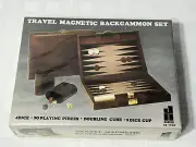 NEW Vtg. Hansen 7028 Backgammon Set Travel Game Set Folding Case Magnetic Pieces