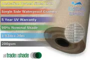 Waterproof Shade Cloth 1.83M x 30M Roll 90% Shade Factor in Sandstone