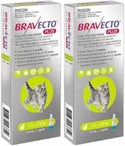 Bravecto Plus for Cats 1.2-2.8 Kg Green 2 Pipettes