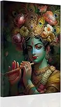 SWQYLB Hinduism Wall Art Hindu God Wall Decor Indian Religion Canvas Prints Artwork for Home Living Room Bedroom Decoration Framed (Green, (12.00" x 18.00"))