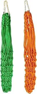 2PCS Rat Proof Chicken Feeder Net, 22 Inch Hanging Duck Feeder with Hooks, Chicken Toys for Hens, Chick Coop