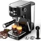 Espresso Machine 1350W, 19 Bar Espresso Maker with Milk Frother, Compact Cappucc