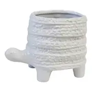 Ceramic 19.5cm Turtle Planter Flower Pot Tabletop Home Garden Decor Barnacle