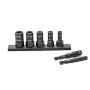 SAE Dual Direction Extraction Set 7-Piece Bolt Extractor Square Drive Standard