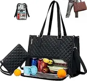 2-in-1 Tote Lunch Bag Combination, Reusable Carry Bag with Lunch Compartment, Picnic Bag with Wallet, Convertible Work Bag for AdultsA,One Size