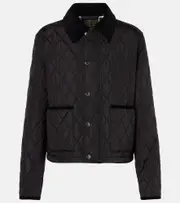 [Burberry] Burberry Burberry Check quilted jacket UK 16 black