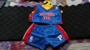 BUILD A BEAR DETROIT PISTONS JERSEY & SHORTS OUTFIT