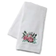 Pilbeam Living Protea Floral 42x65cm Cotton Soft Hand Towel Washer Cloth White