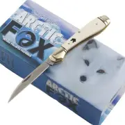 Rough Ryder Wharncliffe Arctic Fox Folder White Micarta Knife RR2308