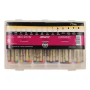 Sakura "Pigma" Micron, Brush & Graphic Fineliner Marker Pens - Gift Set of 73