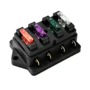 Universal Fitment 4 Way Blade Fuse Holder Box for Marine Kit Car Boat