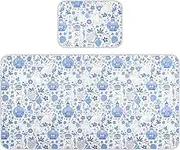 Cooling Baby Mattress Topper 28" x 52" Breathable Rabbit Blue Trendy Mattress Protector pad for Kids, Adult