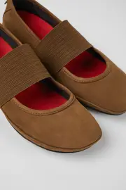 Right Brown nubuck ballerinas for women