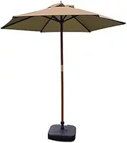 Housewares Sun Parasol Umbrella Garden Parasols 7ft Patio Umbrella Outdoor Garden Table Umbrella, Yard Camping Pool Umbrella with Solid Wood Bracket (Color : Khaki)