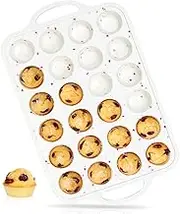 24-Cup Mini Size NonStick Silicone Muffin Pan for Baking with Metal Reinforced Frame BPA Free Silicone for Baking Mini Muffin, Cupcake, Egg Bites Oven Safe（1pcs）