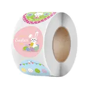 500Pcs Happy Easter Stickers Cute Rabbit Self Adhesive Seal Label Sticker For Easter Party Kids Gift Bag Decor Tags Handmade