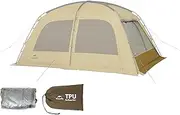 Naturehike 4-6 Person 4-Season Camping Tent, UPF50+ Sun Protection Tent with 14m² Usage Area-Extended Canopy, PU2000mm+ Waterproof Tent with Fireproof Chimney Opening for Camping, Picnic (TPU Door)
