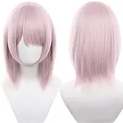 Cosplay Wig Long Straight Pink Hair with Bangs for Women Halloween Cosplay