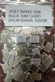 AT&T NANO 4FF SIM Card • GSM 4G LTE • NEW OEM AT&T loose simcard
