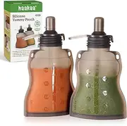 Haakaa Silicone Yummy Pouch, Reusable Soft Squeeze Food Pouch, Convenient and Portable Refillable Baby Food Breastmilk Storage Bag | Great for Purees, (130ml) 2pack