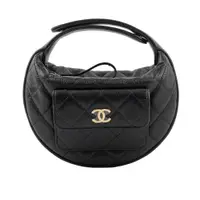 在飛比找誠品線上優惠-【CHANEL 香奈兒】金色CC Logo 粒紋牛皮迷你手提