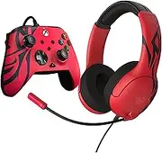 PDP XBX BUNDLE Rematch CONTROLLER and Airlite Wired Headset Spirit Red for Xbox Series X|S, Xbox One, Officially Licensed