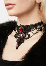[Punk Rave] Goth Gem Necklace