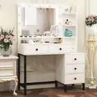 NEW Large Mirror Dressing +5 Drawer Vanity Table Table Makeup Mirror Vanity AU
