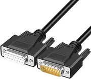 tunghey DB15 Cabel Male to Female Double Shielded,DB 15 Extension Cable Black, 26awg Tinned Copper D-SUB 15 pin Straight Through Cord for C-NC, U-PS, PL-C, Ser-vo Driver. (2M)