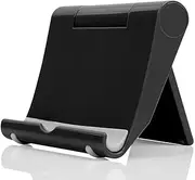 Cell Phone Stand for Desk, Foldable Cell Phone Holder Mobile Phone Dock Multi-Angle Universal Adjustable Tablet Holder Compatible with Most Cell Phone and Tablet (Black)