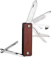 [Roxon] M4 10 in 1 Portable Nail clipper multi tool with leather,Utility Tool with Safety Lockable small knife,Scissors,file,bottle opener,screwdriver,Personal Care Gadgets and Useful Gift